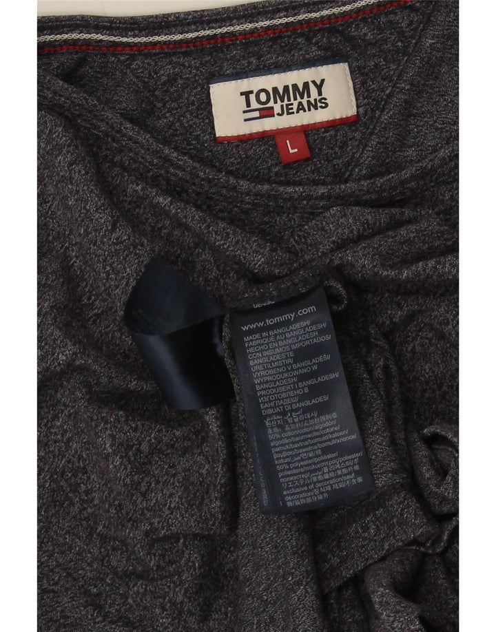T-shirt da uomo Tommy Hilfiger Top grande in cotone chiazzato grigio
