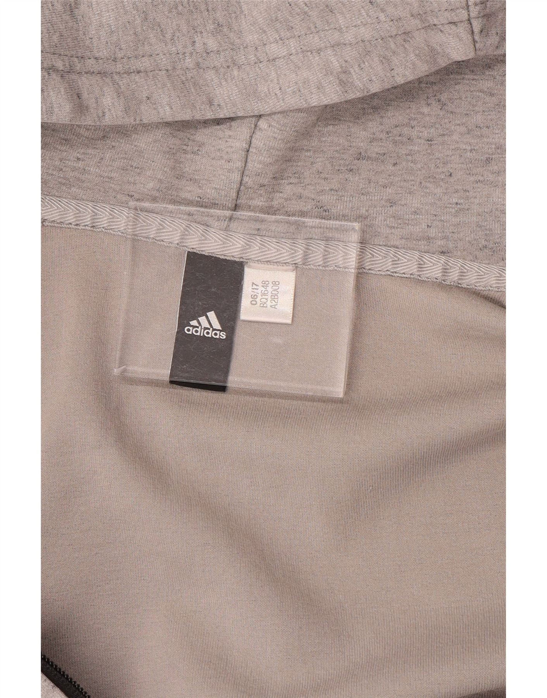 Maglione con cappuccio e zip da uomo ADIDAS grande grigio screziato