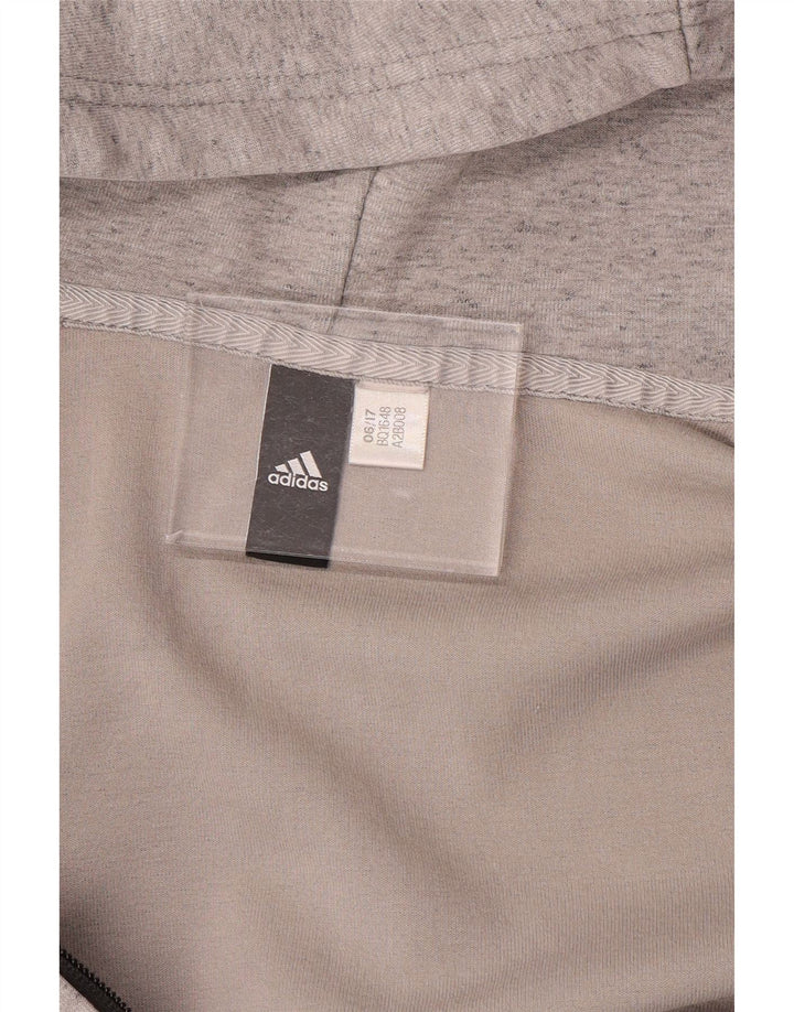 Maglione con cappuccio e zip da uomo ADIDAS grande grigio screziato