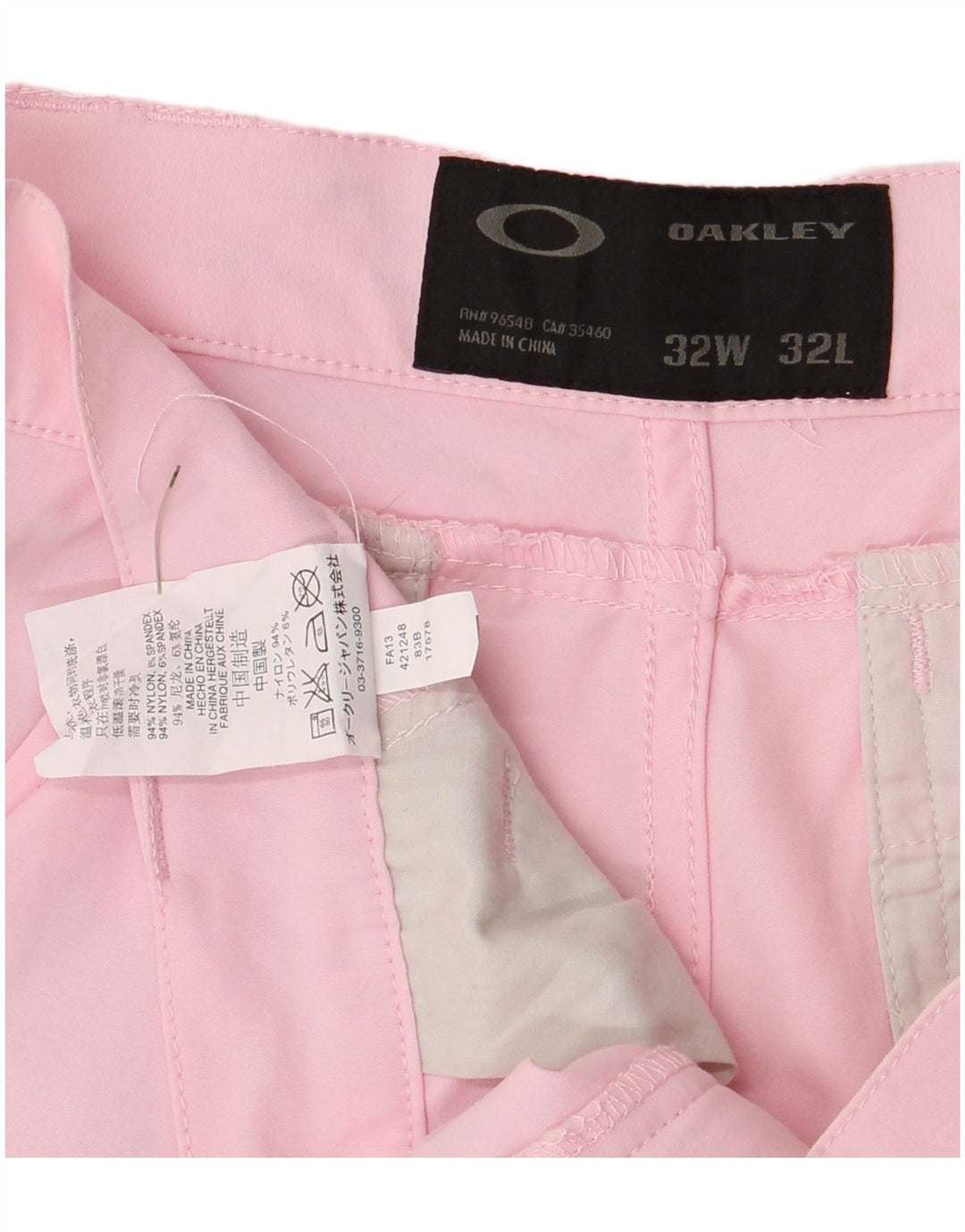 Pantaloni chino Capri da donna Oakley W32 L26 nylon rosa