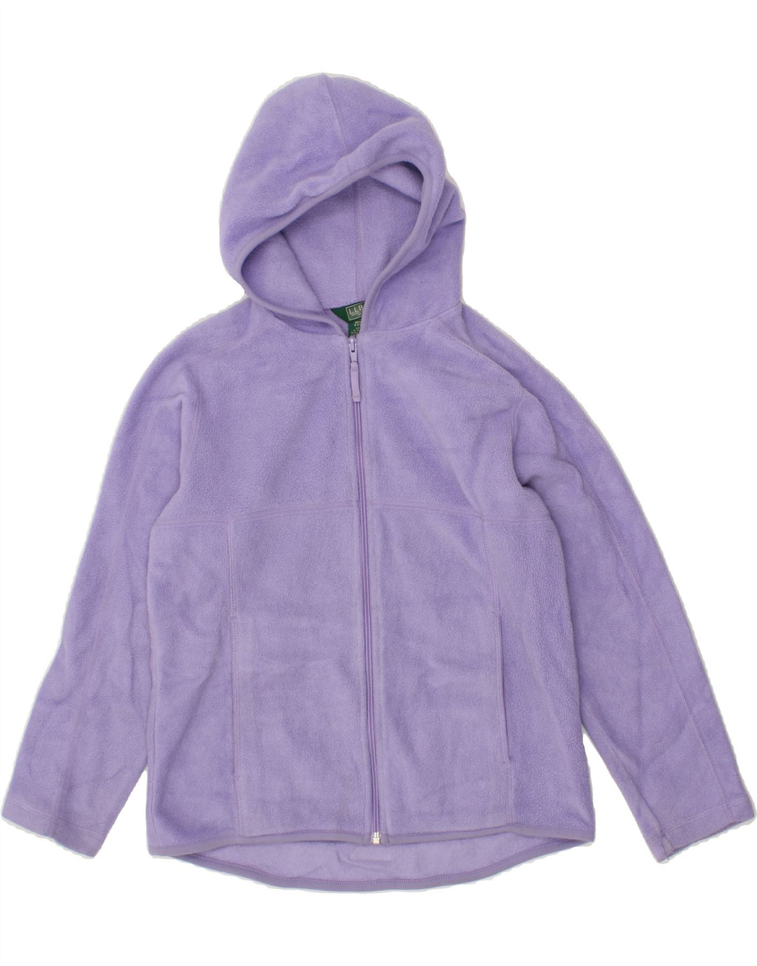 L.L.BEAN Girls Hooded Fleece Jacket 10-11 Years Medium Purple Polyester Vintage L.L.Bean and Second-Hand L.L.Bean from Messina Hembry 