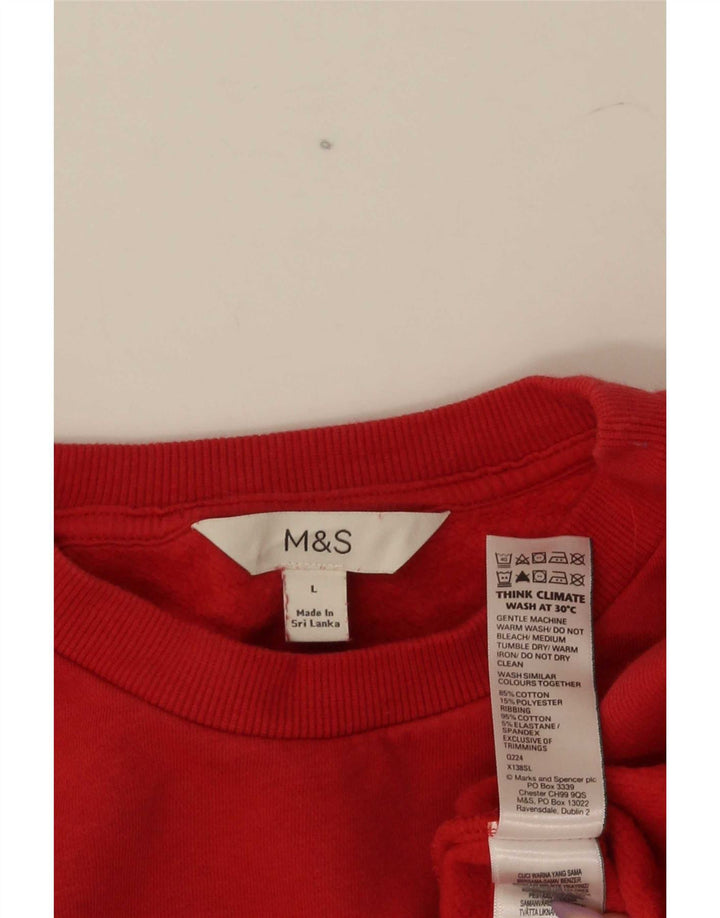 Felpa da uomo Marks & Spencer maglione grande cotone rosso