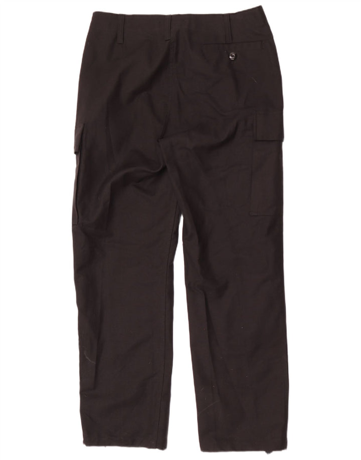 Pantaloni cargo dritti da uomo vintage W34 L32 in cotone nero