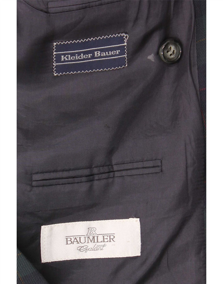 Giacca blazer doppiopetto da uomo Baumler UK 40 grande quadri verdi