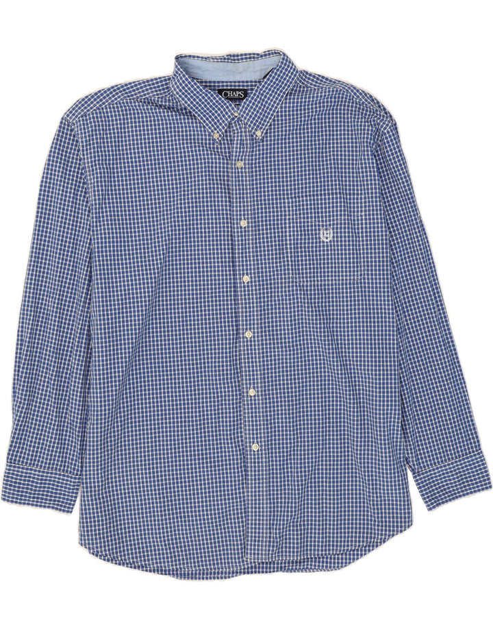 CHAPS Mens Shirt 3XL Blue Check Cotton Vintage Chaps and Second-Hand Chaps from Messina Hembry 