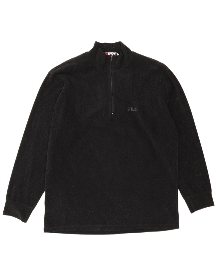 Maglione in pile Fila da uomo con zip e collo IT 52/54 Large Nero