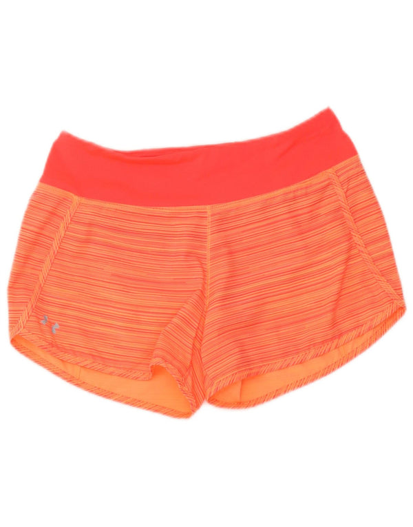 Pantaloncini sportivi Under Armour da donna Heat Gear UK 10 piccoli a righe arancioni