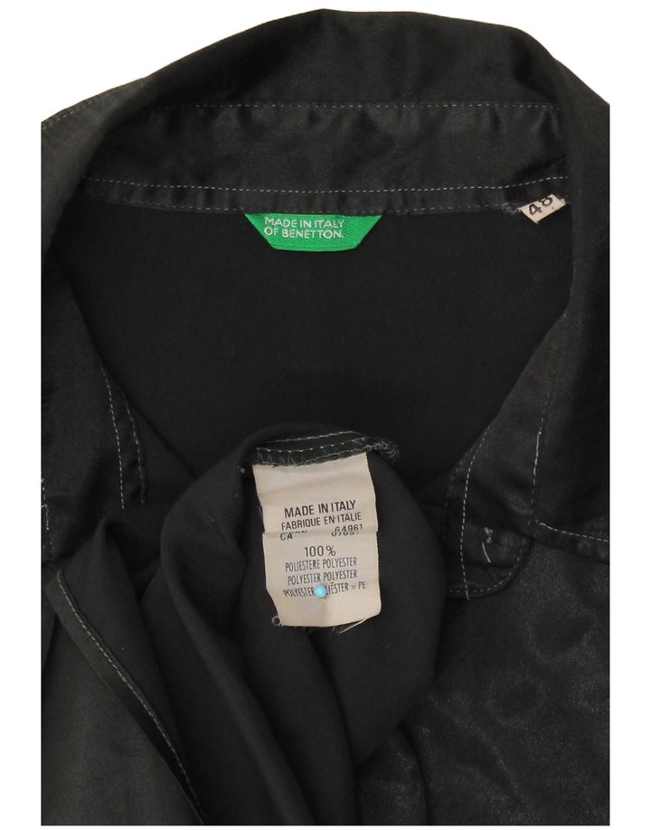 Camicia Donna Benetton IT 48 XL Poliestere Stampa Animalier Nera