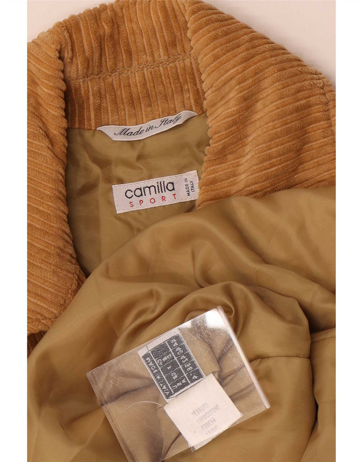 Giacca Donna Camilla Doppio Petto in Velluto a Coste IT 44 Cotone Beige Medio