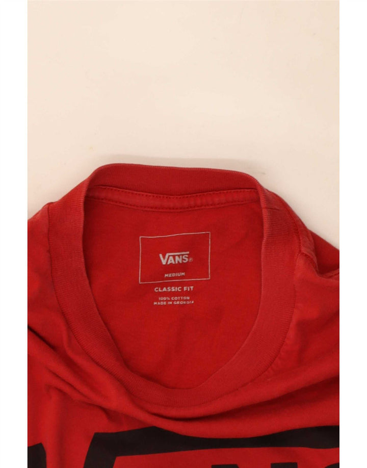 T-shirt grafica da uomo con vestibilità classica Vans, maglietta rossa media, in cotone