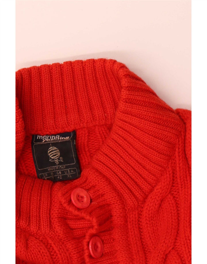 Marina Yachting Maglione da uomo con collo a bottoni UK 42 Grande lana rossa
