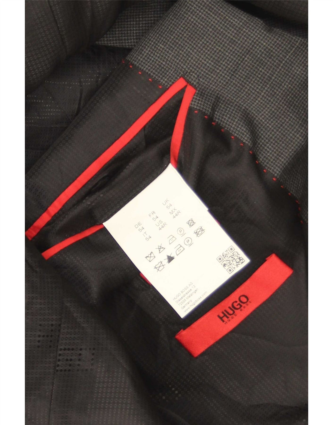 Giacca blazer da uomo a 2 bottoni Hugo Boss EU 54 2XL pied de poule grigio