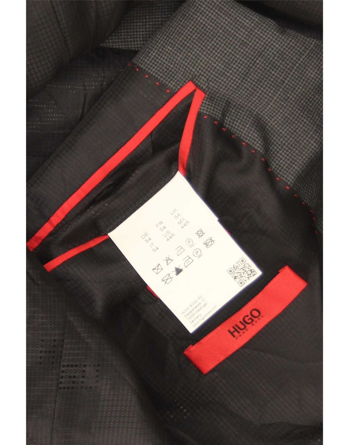 Giacca blazer da uomo a 2 bottoni Hugo Boss EU 54 2XL pied de poule grigio