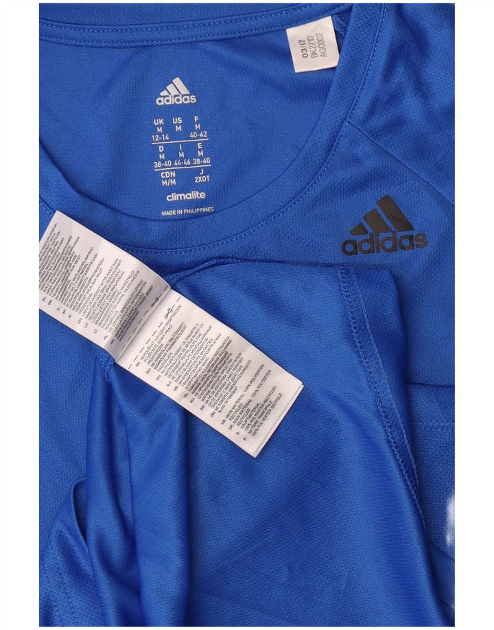 T-shirt Adidas Climalite da donna Top UK 12/14 Poliestere blu medio