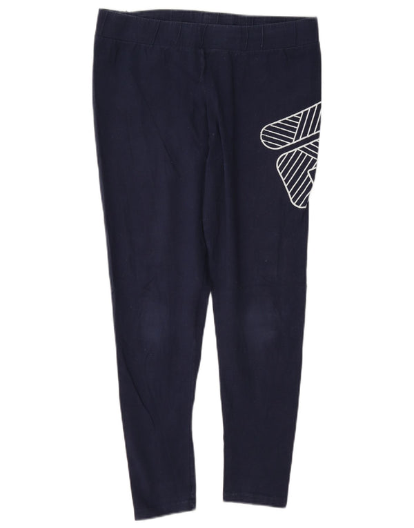 Leggings grafici da donna Fila UK 12 cotone blu navy medio