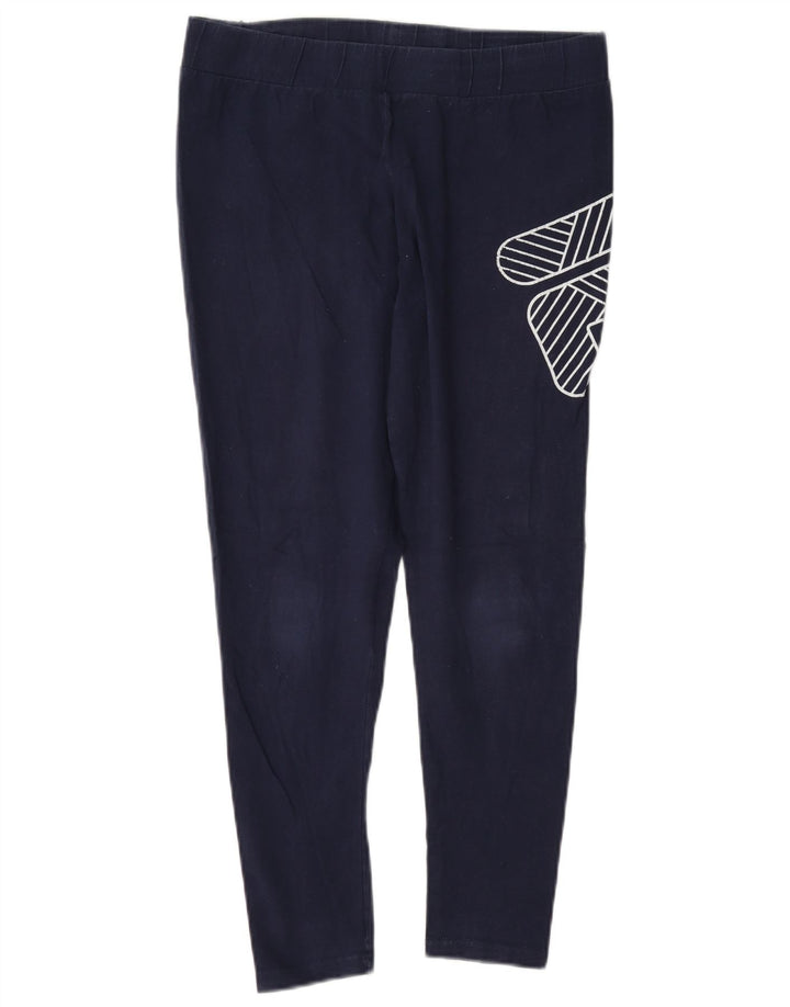 Leggings grafici da donna Fila UK 12 cotone blu navy medio