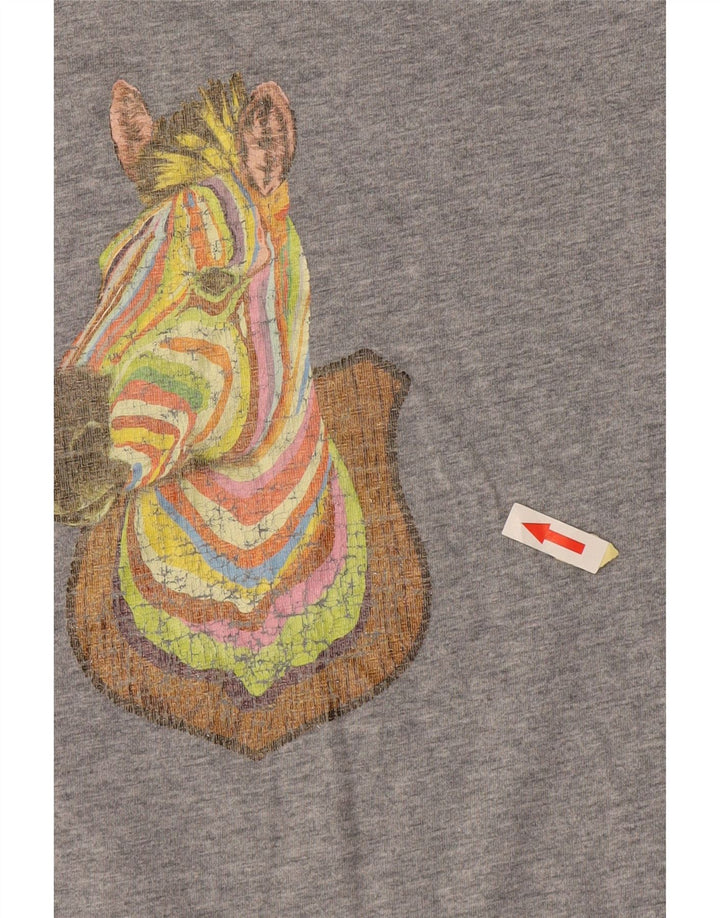 PAUL SMITH T-shirt grafica da uomo Top piccolo cotone grigio con stampa animalier