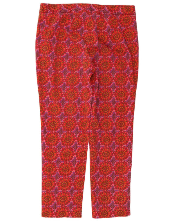 Pantaloni chino dritti da donna BODEN UK 14 Large W32 L26 Rosa floreale