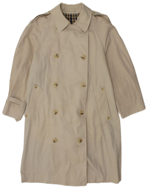 AQUASCUTUM Womens Double Breasted Trench Coat UK 14 Medium Beige