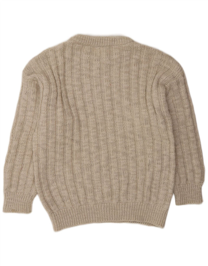 Maglione maglione girocollo da uomo VINTAGE grande beige