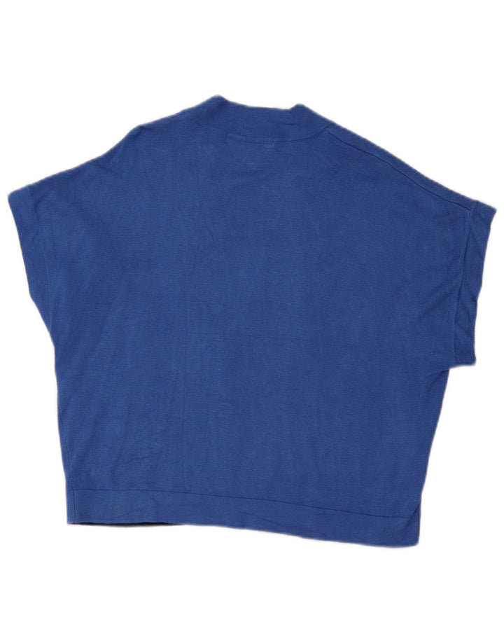 Maglione cardigan aperto a maniche corte da donna Marks & Spencer UK 16 grande blu