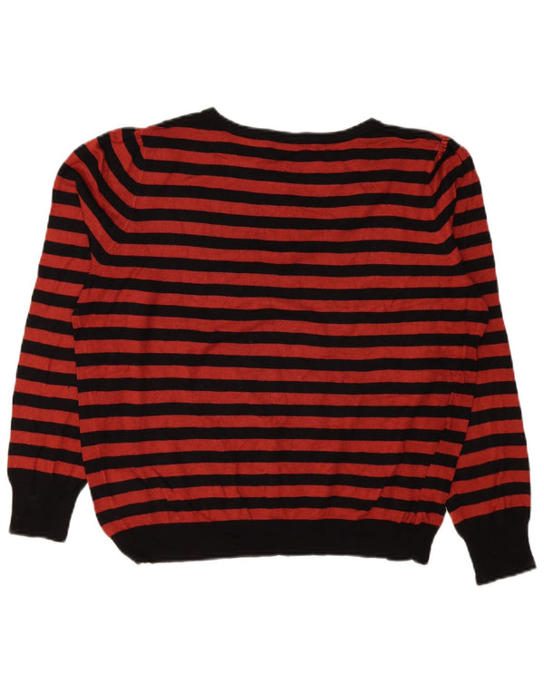 Maglione maglione con scollo a barca da donna Marks & Spencer UK 18 XL a righe rosse