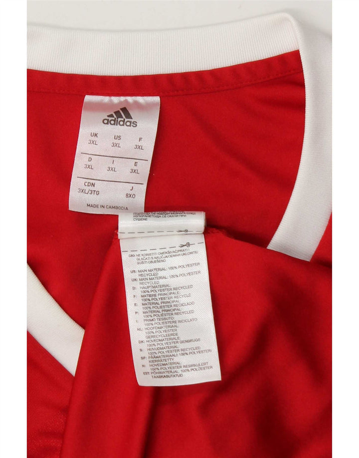 T-shirt Adidas Climalite da uomo Top 3XL Poliestere color block rosso