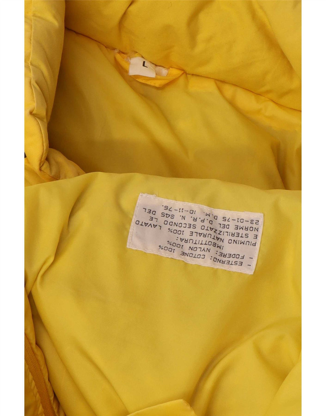 Giacca da sci imbottita con cappuccio da uomo Rainbow UK 40 grande cotone giallo