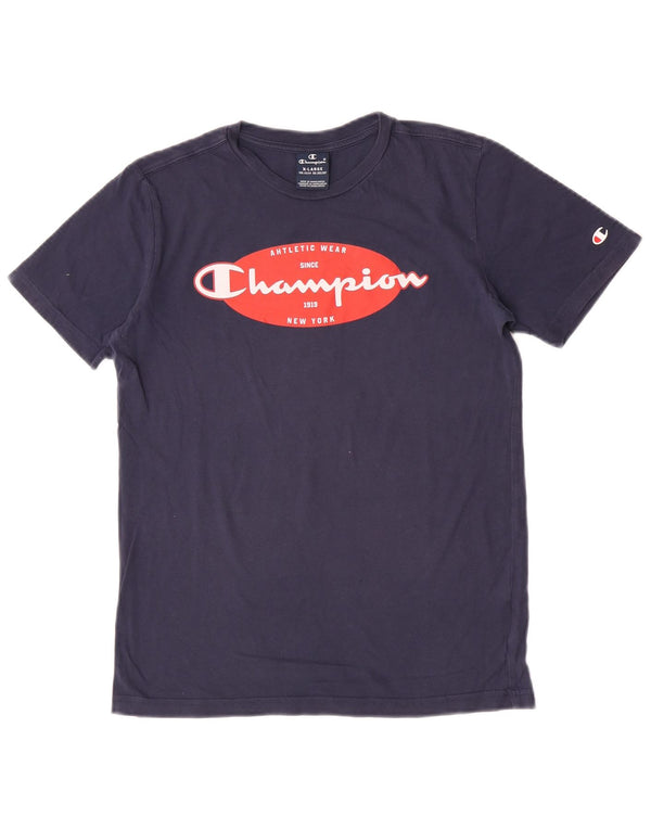 T-shirt grafica Champion da ragazzo, 13-14 anni, XL, blu navy