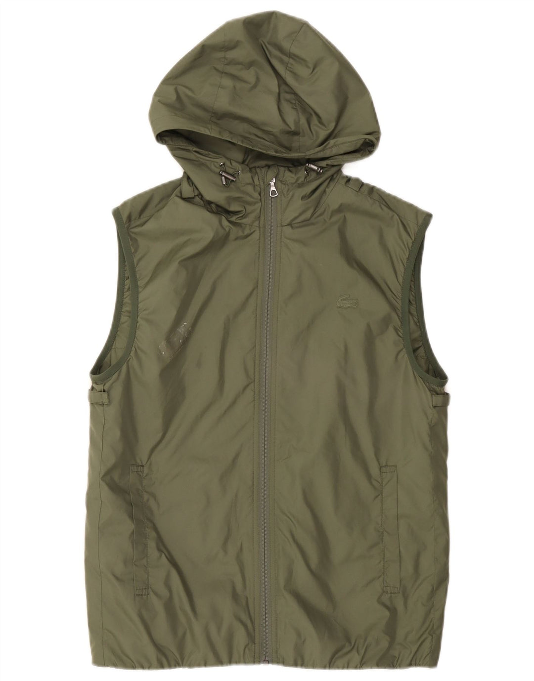 Gilet con cappuccio da uomo Lacoste taglia 46 XS poliestere verde