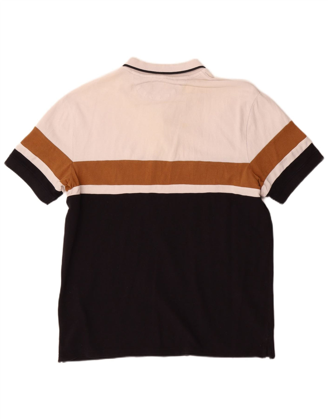 Polo Zara da uomo XL bianca a blocchi di colore