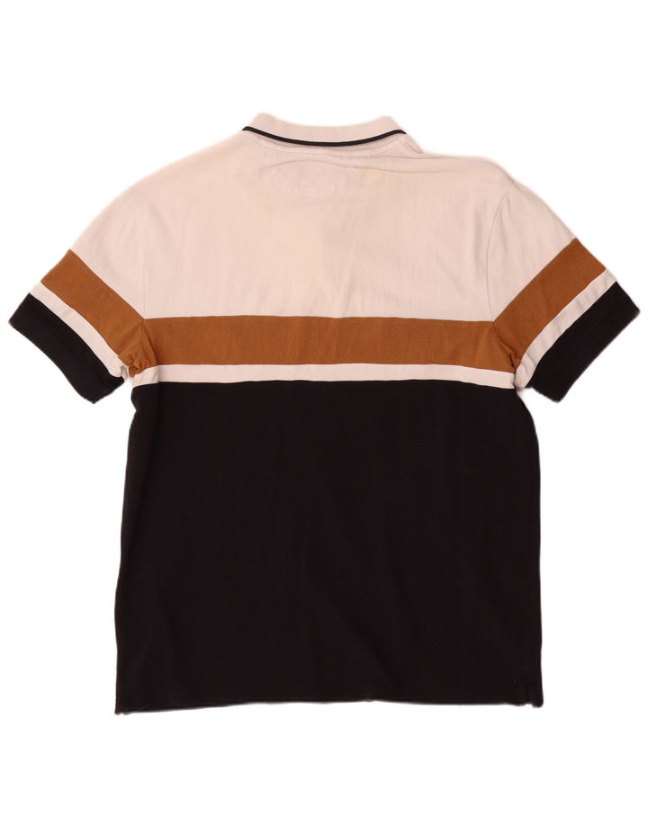 Polo Zara da uomo XL bianca a blocchi di colore