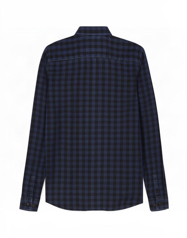 Camicia da lavoro da uomo Jack & Jones piccola in cotone a quadretti blu navy