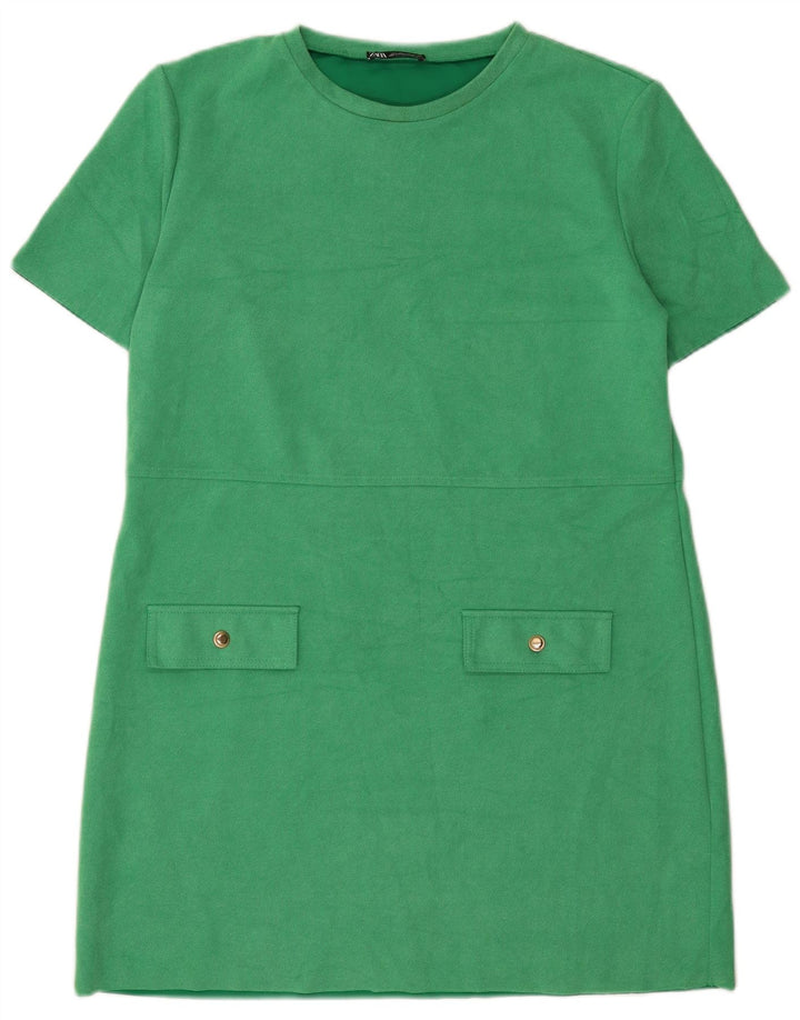 Abito tubino Zara da donna UK 16 grande poliestere verde