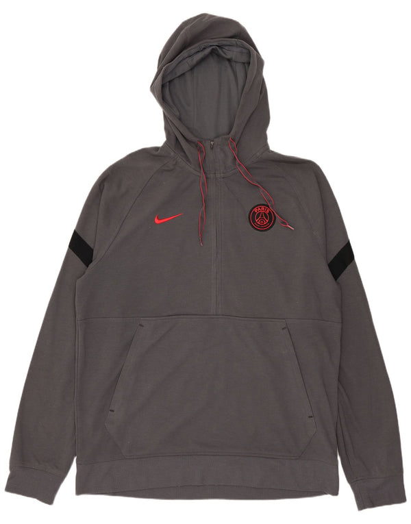 Felpa con cappuccio da uomo Nike Paris Saint-Germain grande color grigio