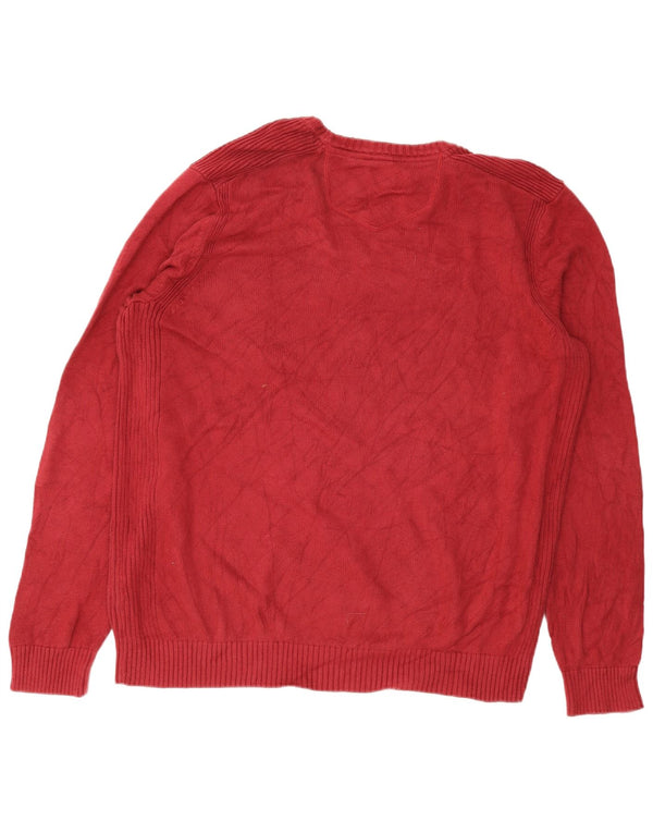 Eddie Bauer Maglione da uomo con scollo a barchetta alto XL in cotone bordeaux