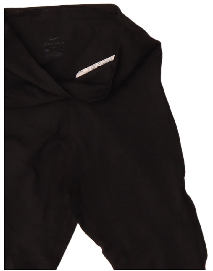 Leggings Nike Dri Fit da donna UK 8 Small Nero Poliestere geometrico