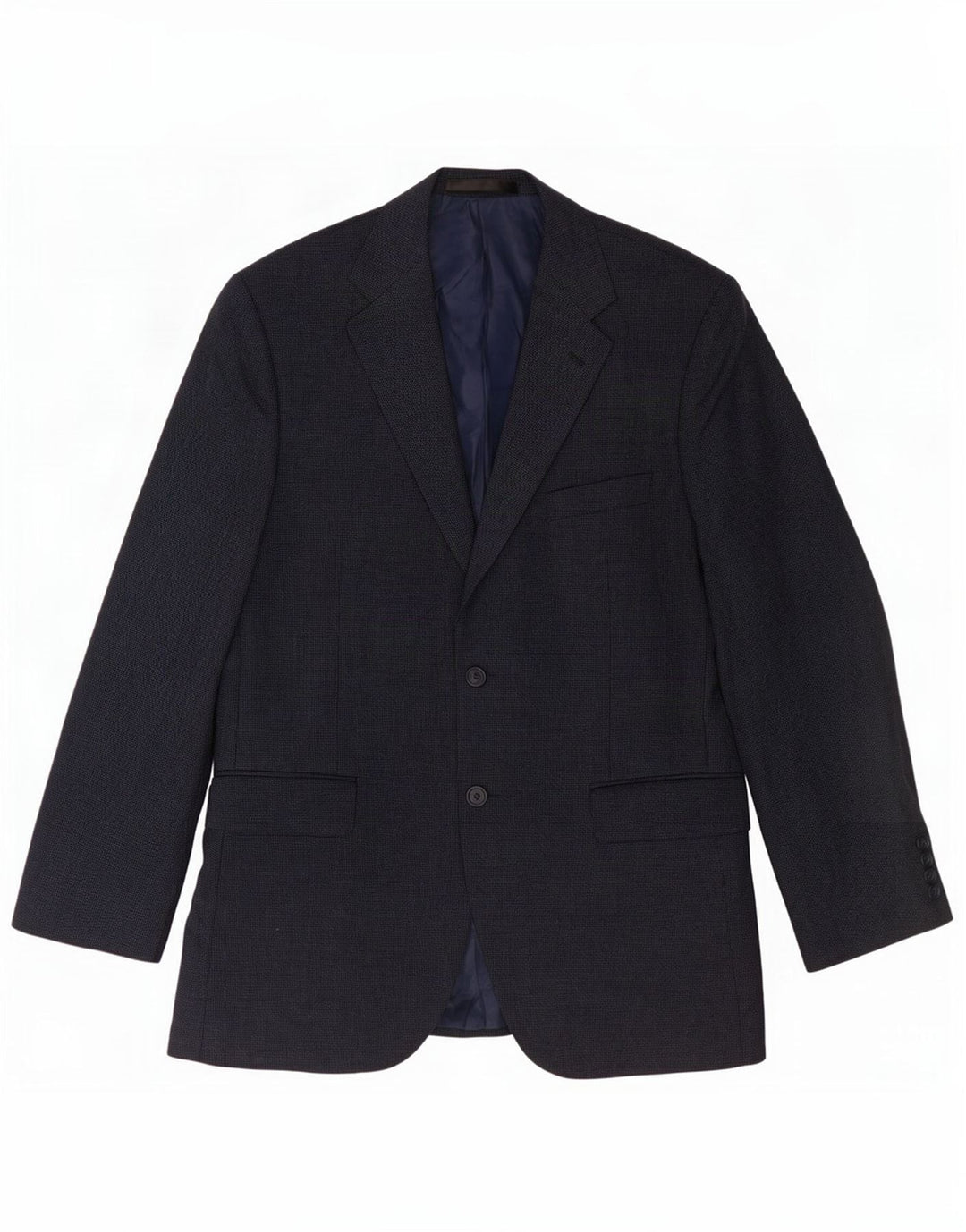 Giacca blazer a 2 bottoni da uomo Marks & Spencer UK 42 Large Blu Navy in lana vergine