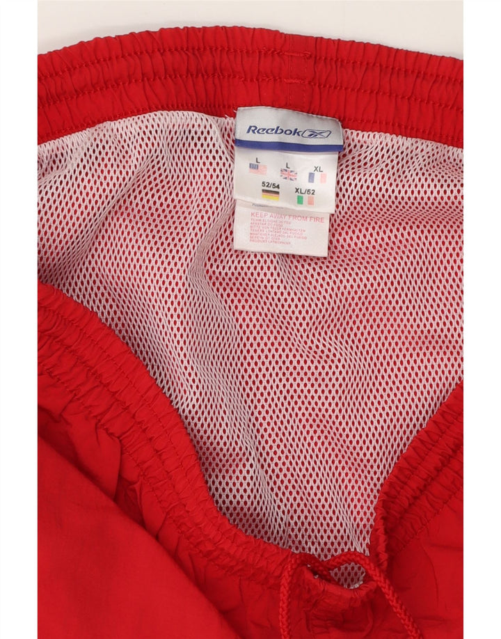 Pantaloncini sportivi Reebok da uomo grandi rossi in poliestere