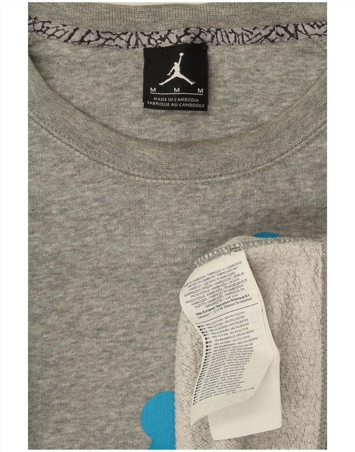 Felpa con grafica Jordan da uomo in cotone grigio medio