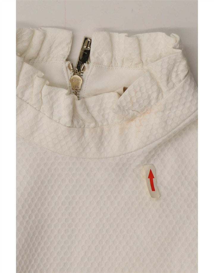 Camicetta da donna Ted Baker taglia 4 grande poliestere bianco