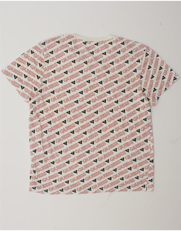 Guess T-shirt grafica da uomo grande bianca