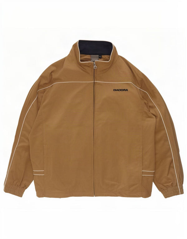Giacca da tuta da uomo in velluto Diadora 2XL Poliestere a righe beige