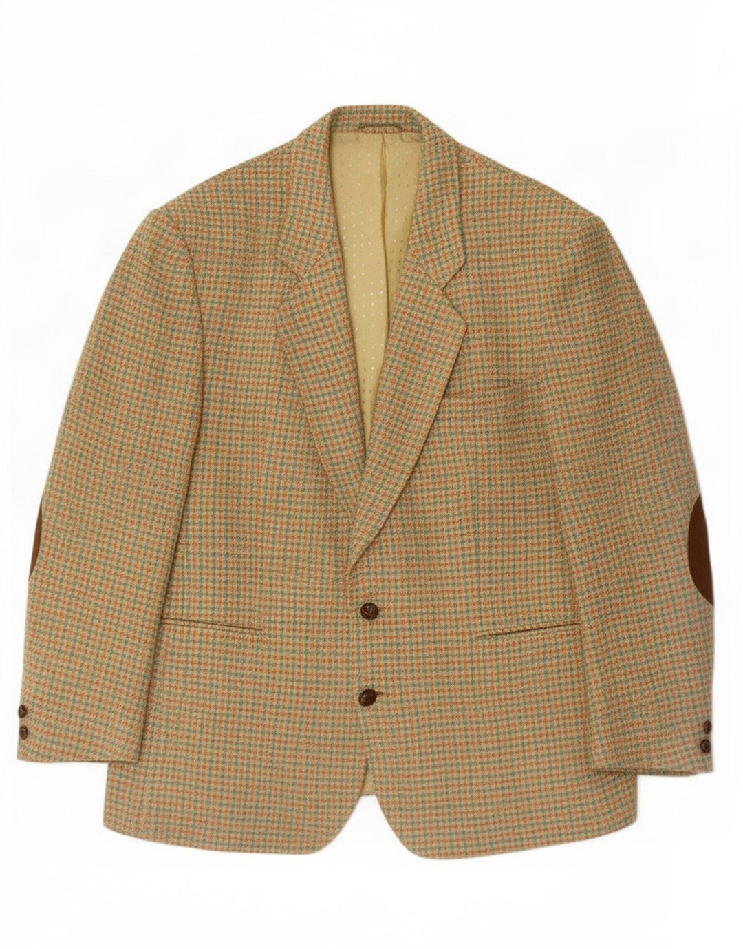 Giacca blazer vintage da uomo a 2 bottoni IT 52 XL lana pied de poule verde
