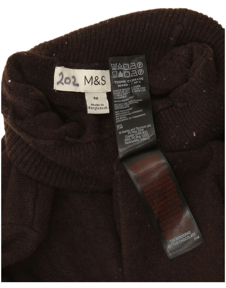 Maglione maglione a collo alto da donna Marks & Spencer UK 14 Marrone medio