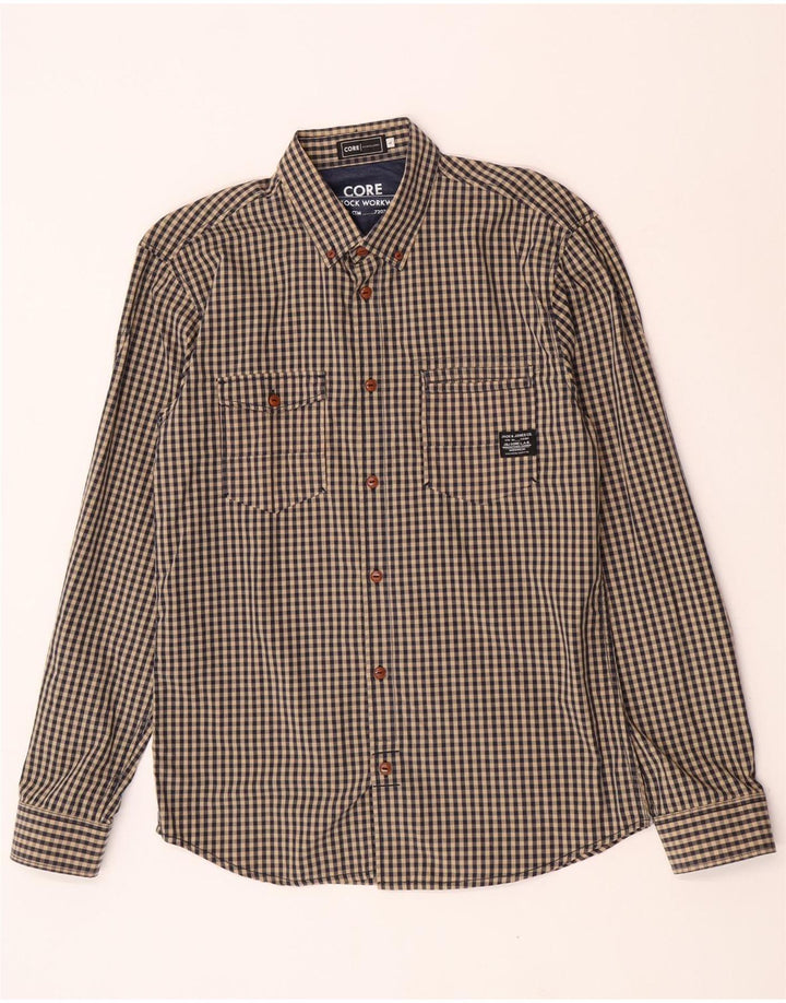 Camicia da uomo Jack & Jones grande a quadretti marroni