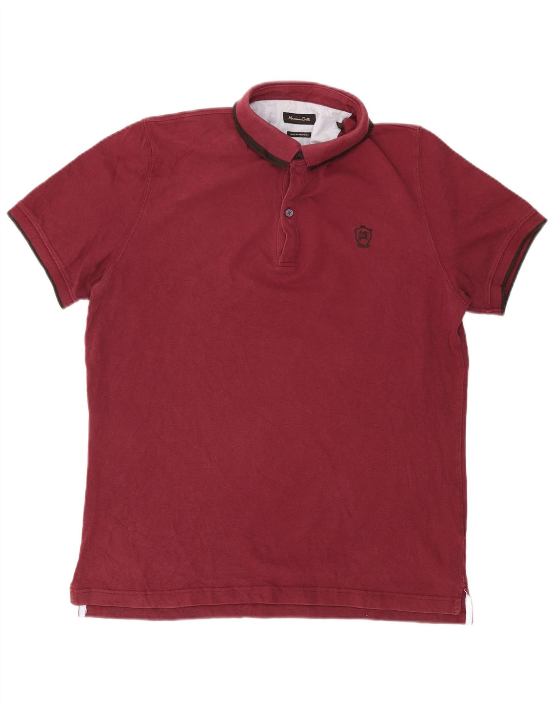 Polo da uomo Massimo Dutti XL in cotone bordeaux