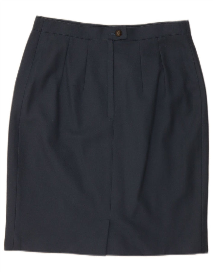 Gonna a tubino da donna VINTAGE media W28 blu navy in lana