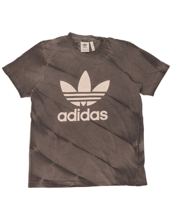 T-shirt grafica da uomo Adidas Top grande in cotone tie-dye grigio
