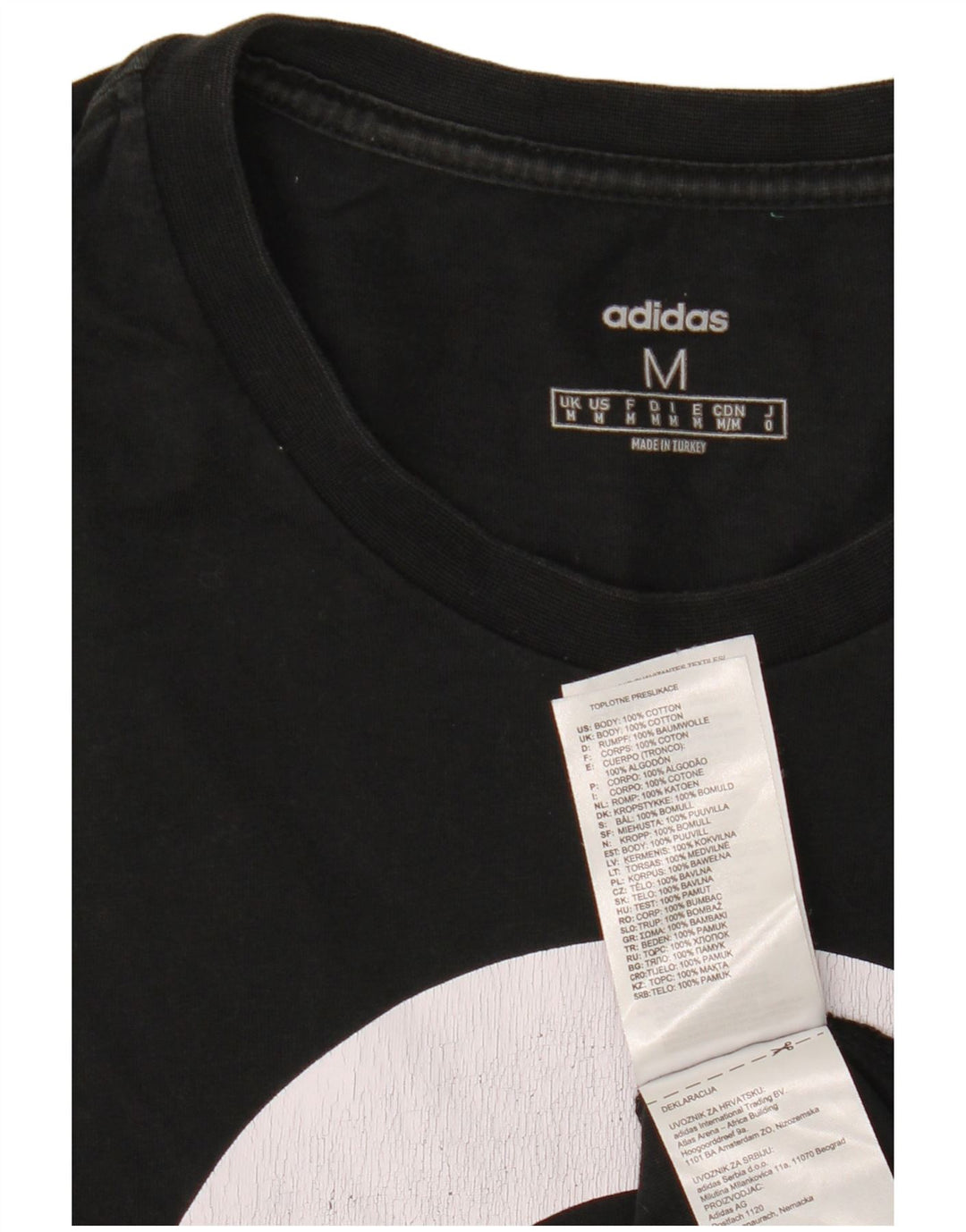 T-shirt grafica da uomo Adidas Top in cotone nero medio